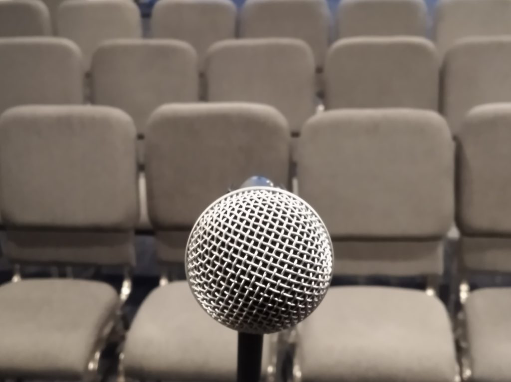 Audience view from the microphone's point