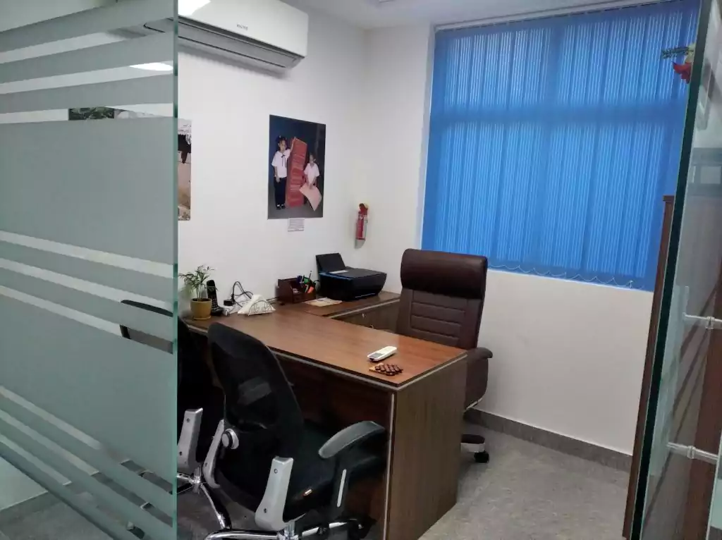 Well organized office desk with an optimistic interior